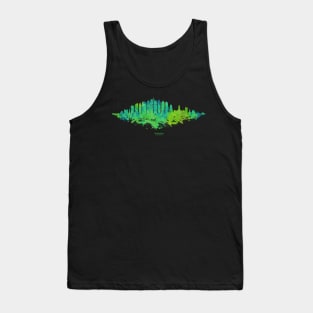 Philadelphia City Skyline - Watercolor Green, blue Tank Top